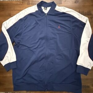 Nike Dri-Fit Air Jordan Men Track casual active sport jacket full zip Blue Sz XX